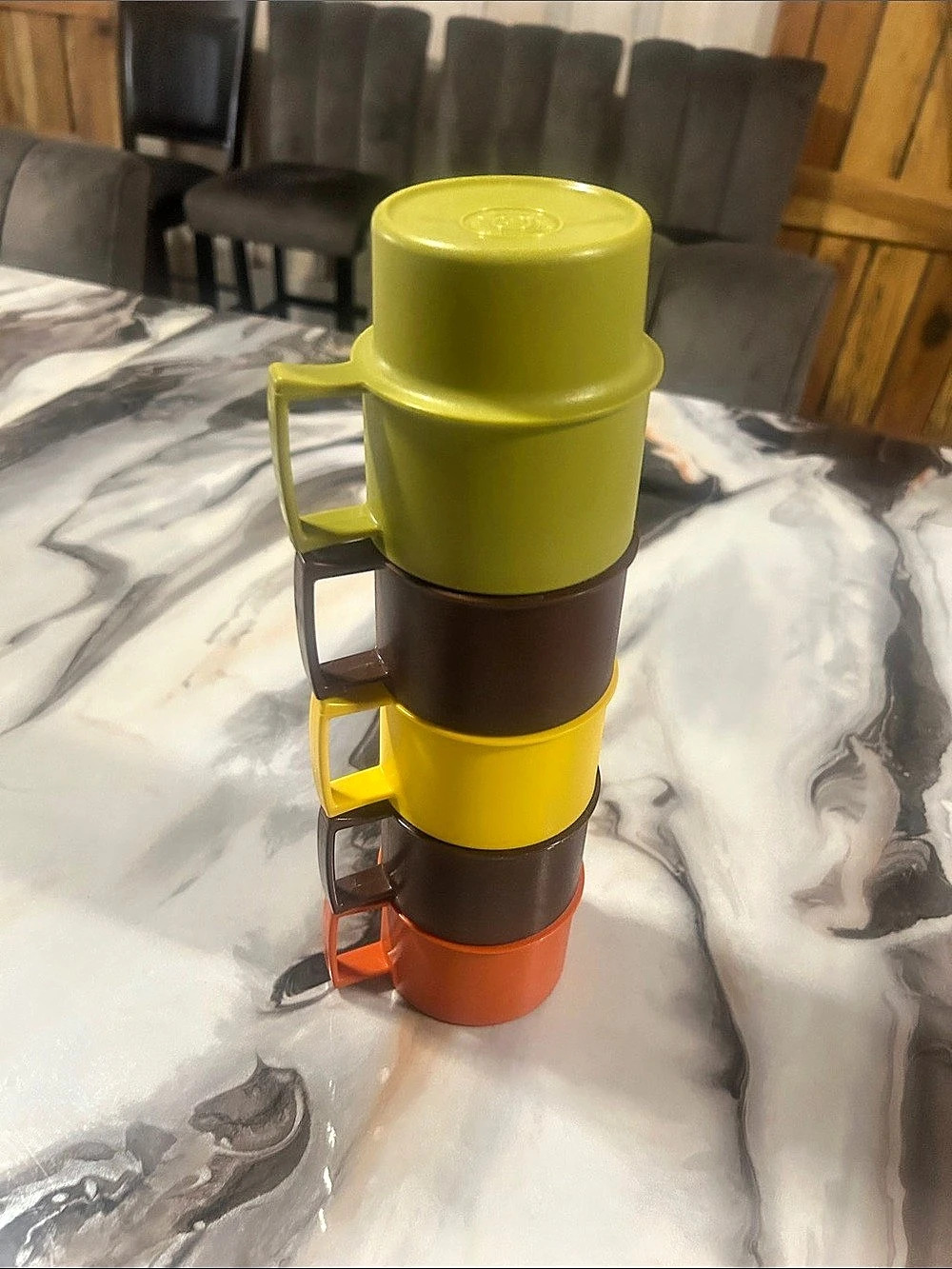 Tupperware Set of 5 Colorful Coffee Mugs